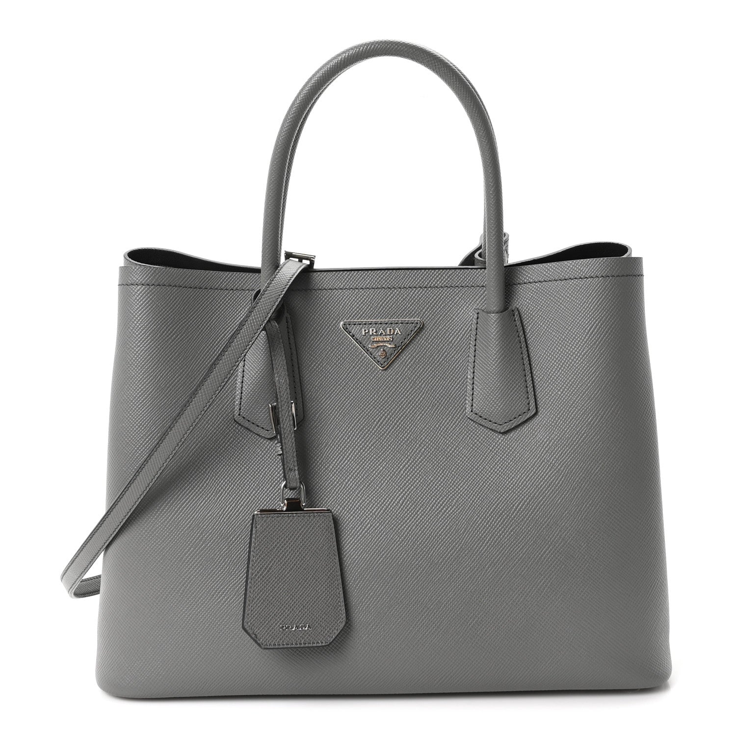Prada Saffiano Cuir Medium Double Bag Marmo 1 of 9