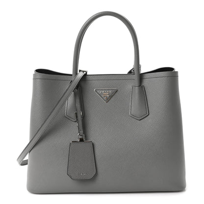 Prada Saffiano Cuir Medium Double Bag Marmo 1 of 9