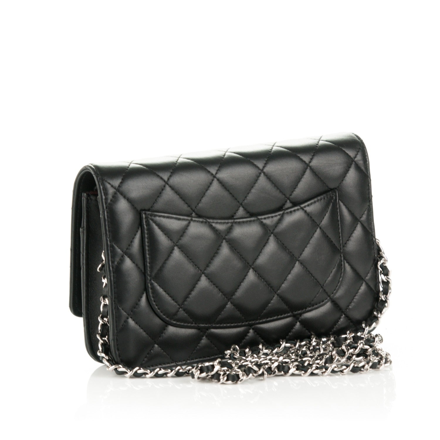 Chanel Lambskin Quilted Wallet On Chain WOC Black 3 of 8