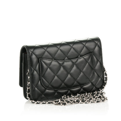 Chanel Lambskin Quilted Wallet On Chain WOC Black 3 of 8