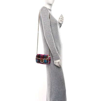 Gucci Tweed Calfskin Spicy Check Super Mini GG Marmont Shoulder Bag Pink Multicolor Mystic White 2 of 9