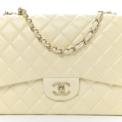 Chanel Lambskin Quilted Jumbo Single Flap Ivory 12 of 15