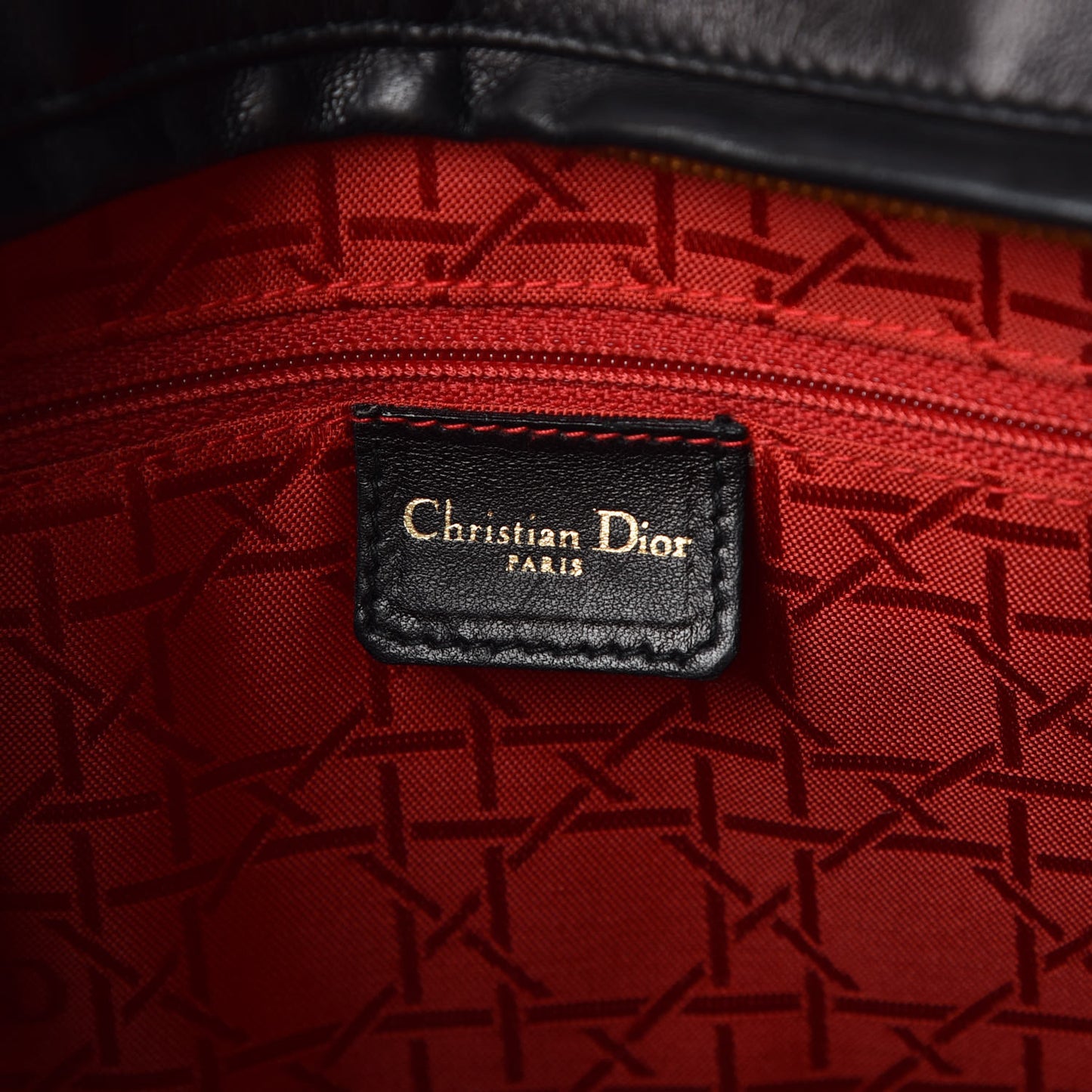 Lambskin Cannage Large Lady Dior Black