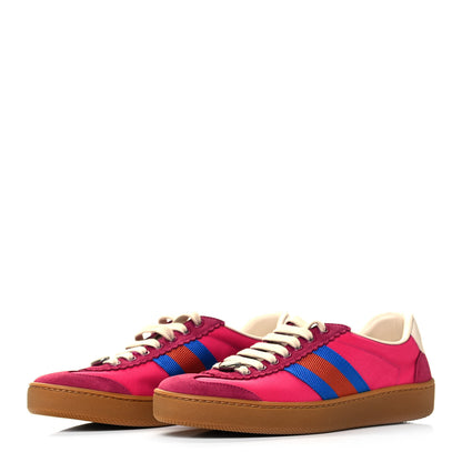 Gucci Nylon Suede Web Womens G74 Sneakers 36 Box Pink Old Rose Bright Splash 3 of 8