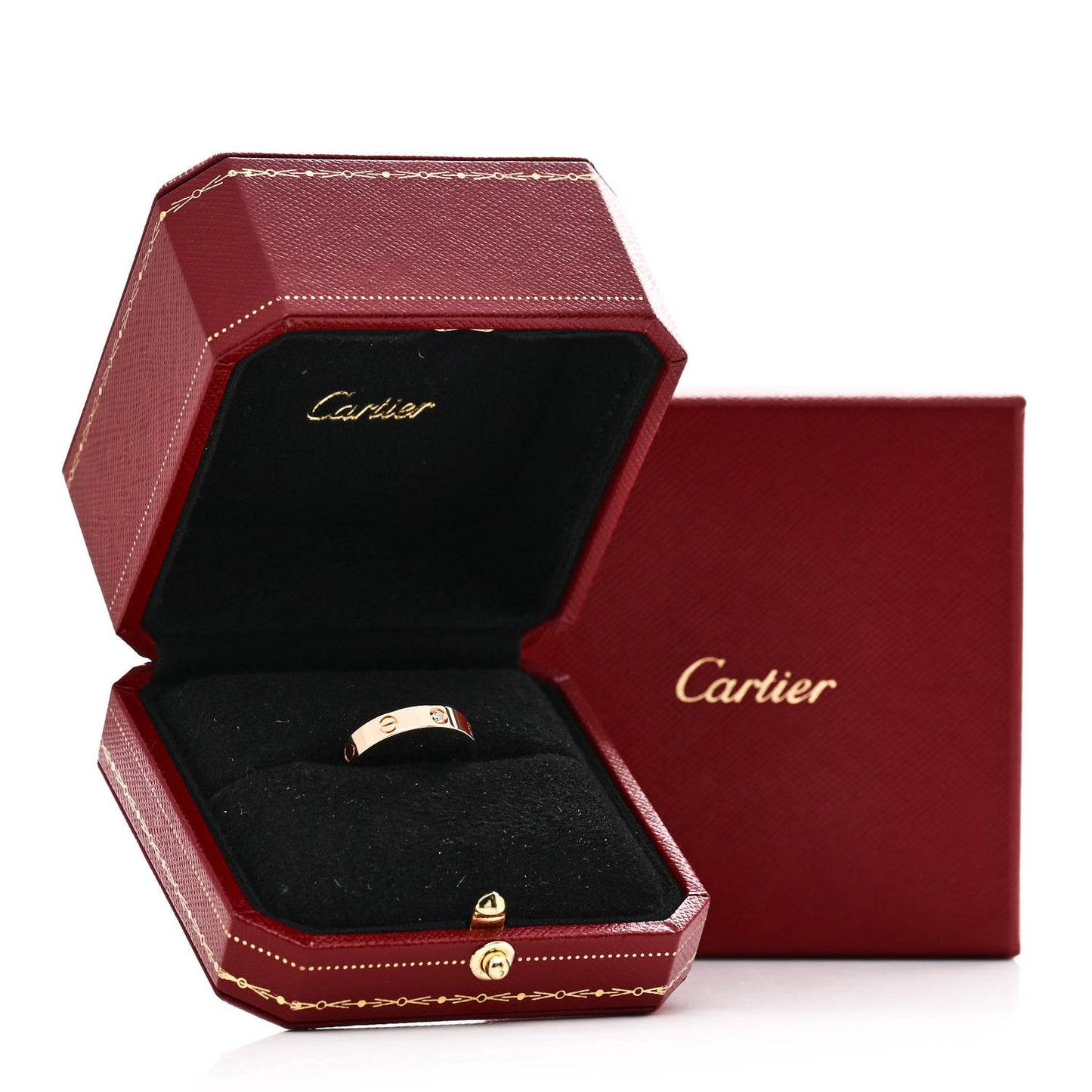 18K Yellow Gold Diamond 4mm LOVE Wedding Band Ring 54 6.75