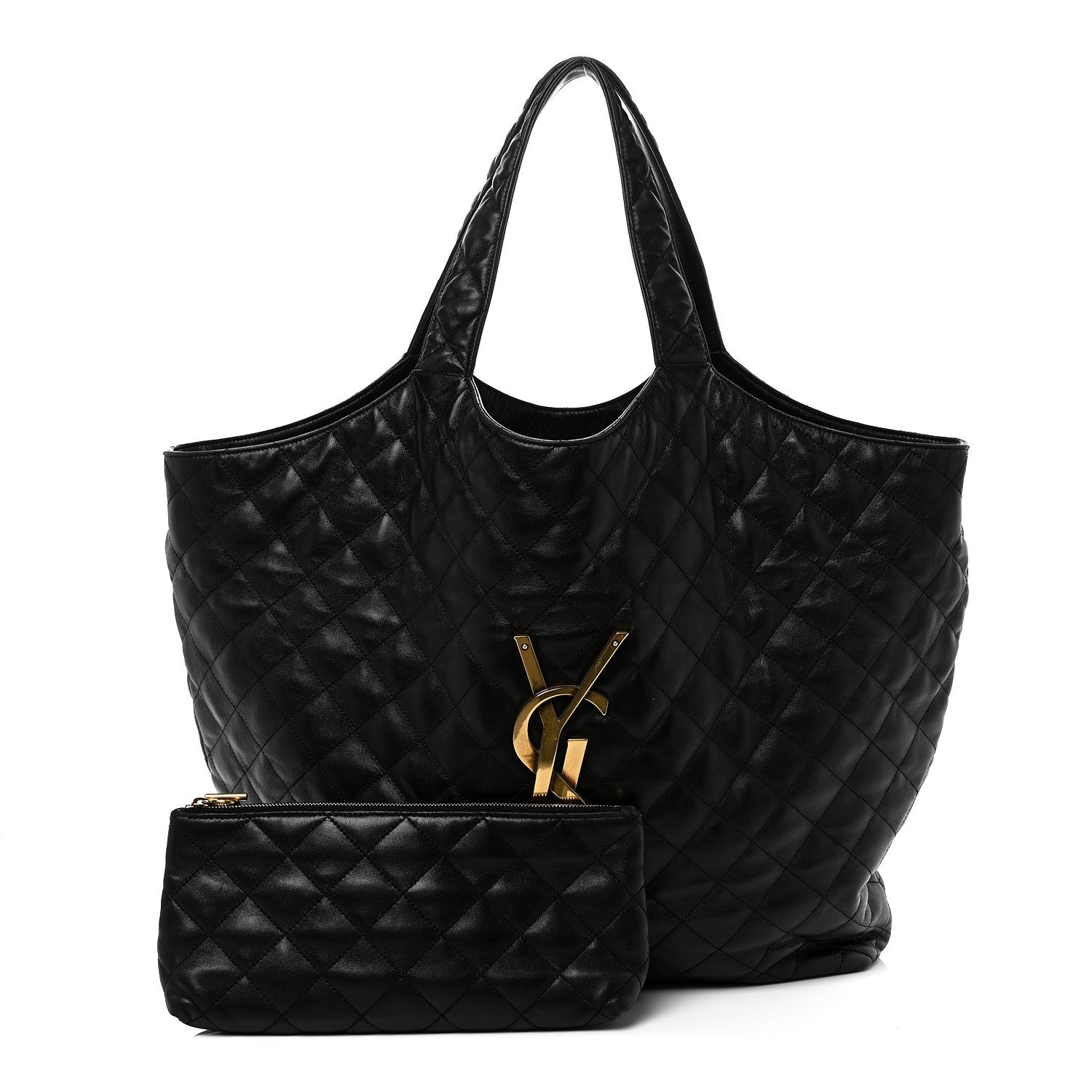 Saint Laurent Lambskin Quilted Maxi Icare Shopping Tote Black 3 of 11