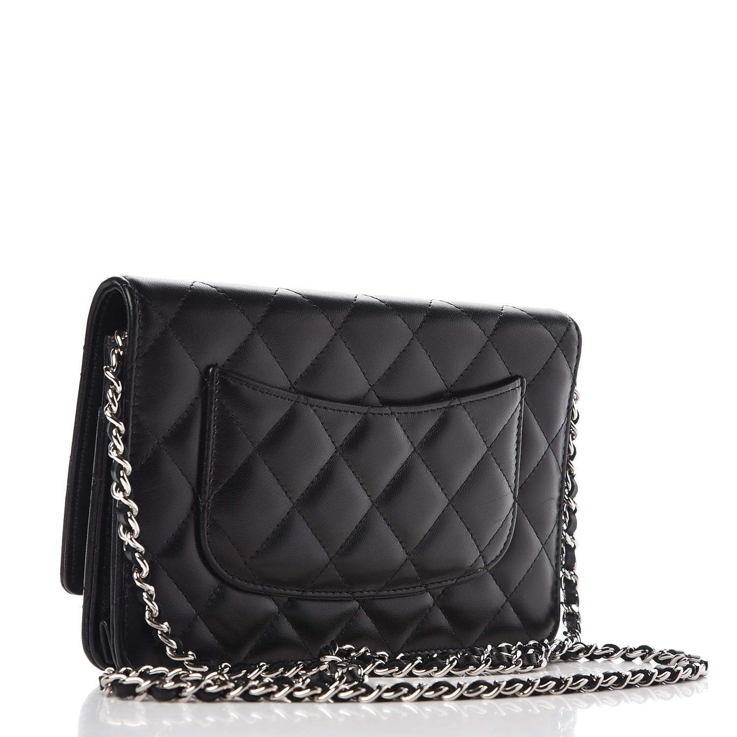 Chanel Lambskin Quilted Wallet On Chain WOC Black 3 of 8