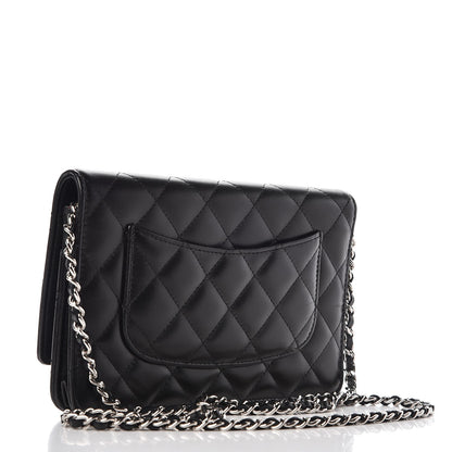 Chanel Lambskin Quilted Wallet On Chain WOC Black 3 of 8
