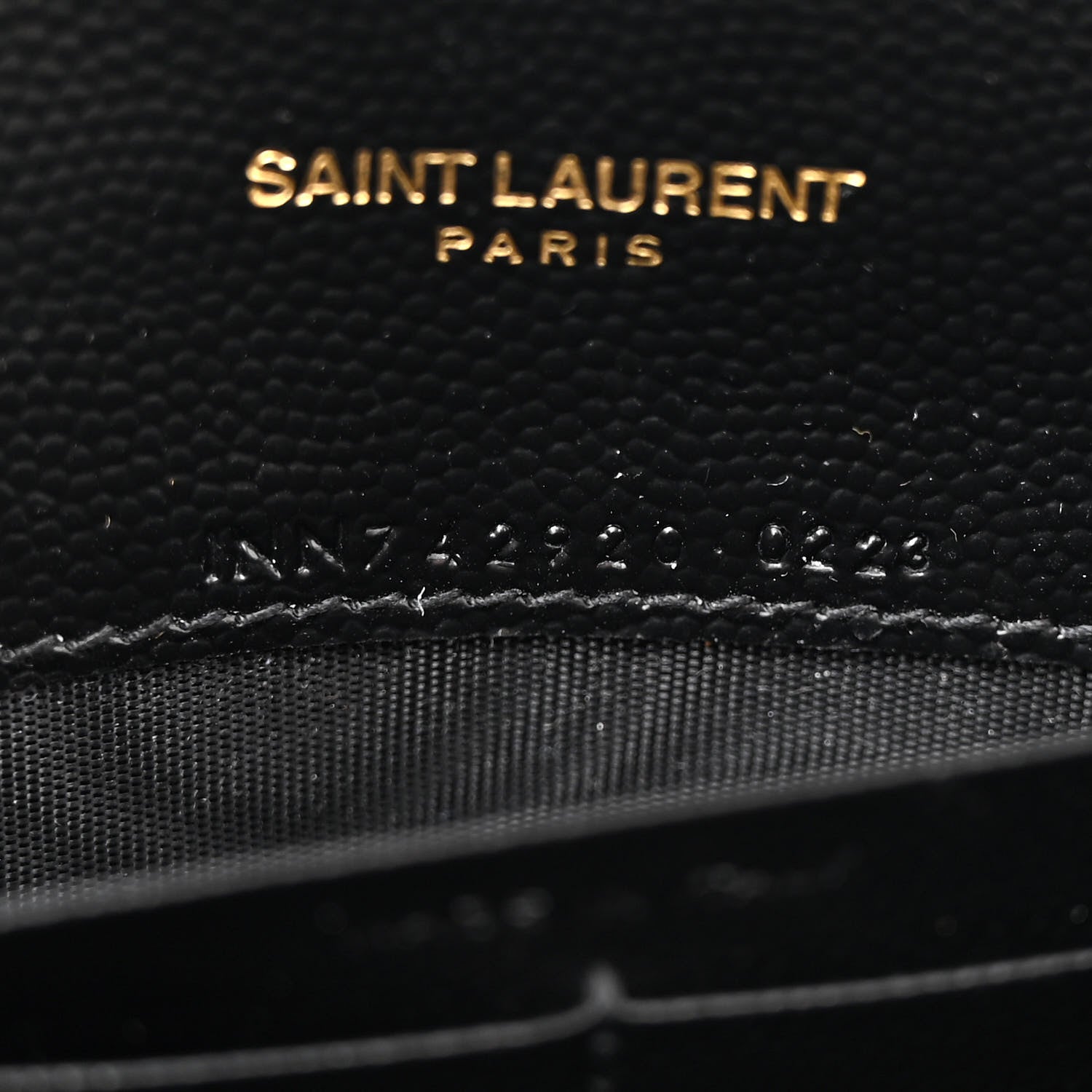 Saint Laurent Grain De Poudre Matelasse Chevron Monogram Envelope Chain Wallet Black 7 of 11