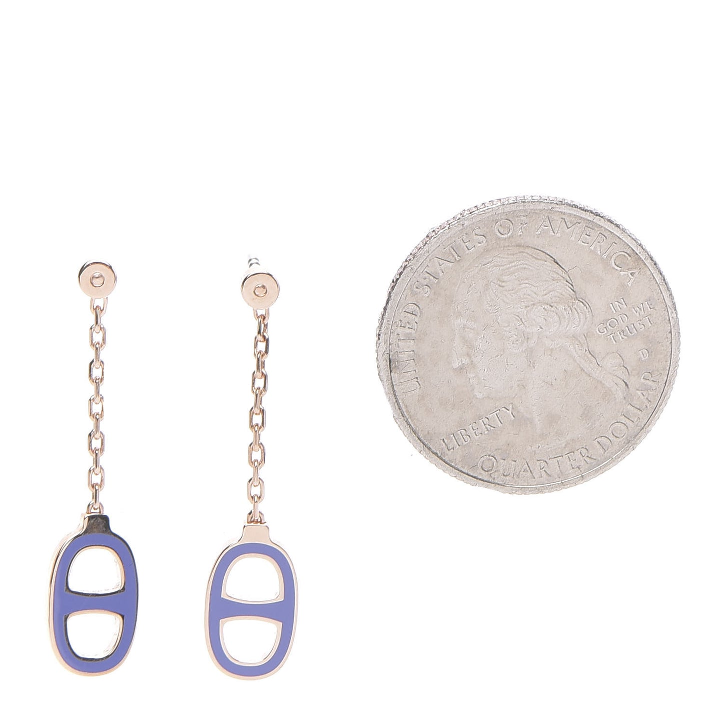 Rose Gold Lacquered Farandole Drop Earrings Pervenche