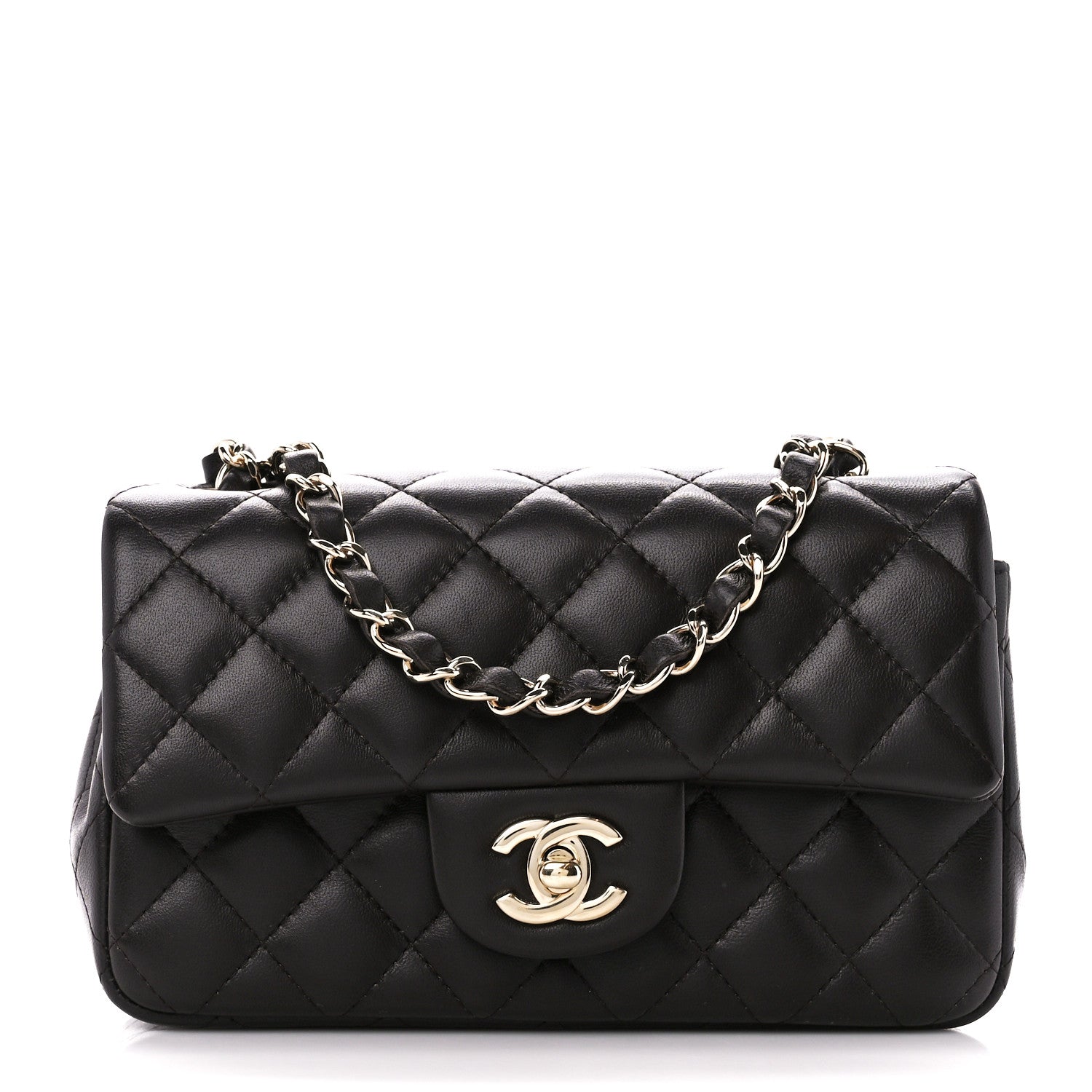 Chanel Lambskin Quilted Mini Rectangular Flap Dark Brown 1 of 11