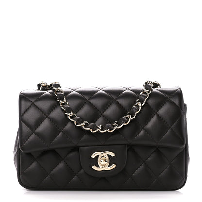 Chanel Lambskin Quilted Mini Rectangular Flap Dark Brown 1 of 11