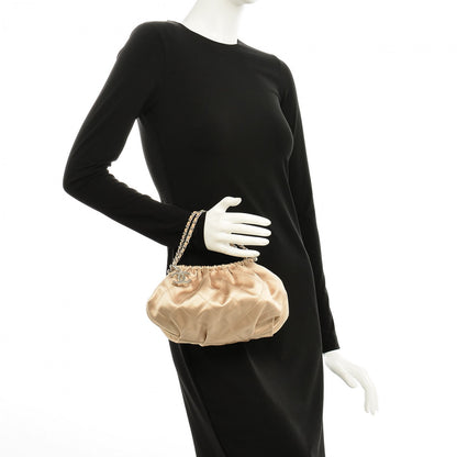 Chanel Satin Diamond Stitch Croissant Pochette Beige 2 of 7