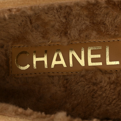 Chanel Suede Calfskin Cap Toe CC Mary Jane Flats 40 Beige 8 of 10