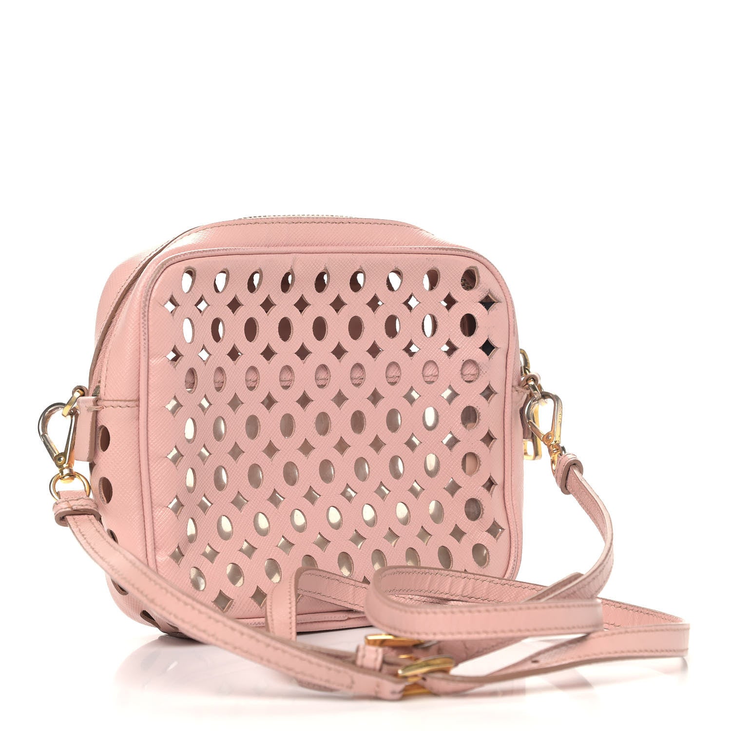 Prada Saffiano Perforated Crossbody Orchidea 2 of 12