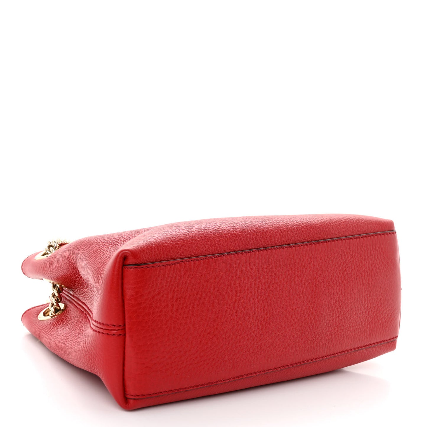 Pebbled Calfskin Small Soho Chain Shoulder Bag Tabasco Red