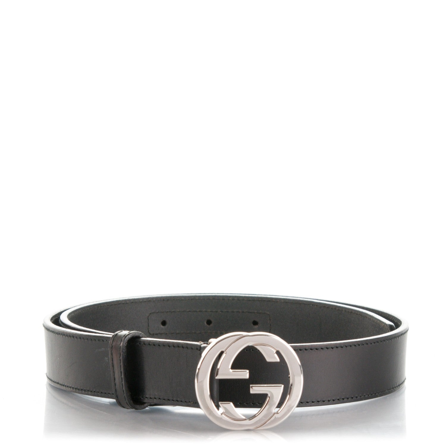 Gucci Calfskin Interlocking G Belt 85 34 Black 1 of 6