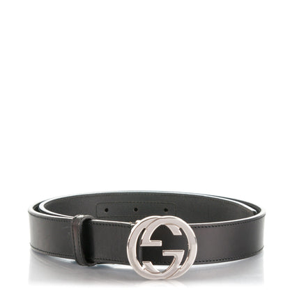 Gucci Calfskin Interlocking G Belt 85 34 Black 1 of 6