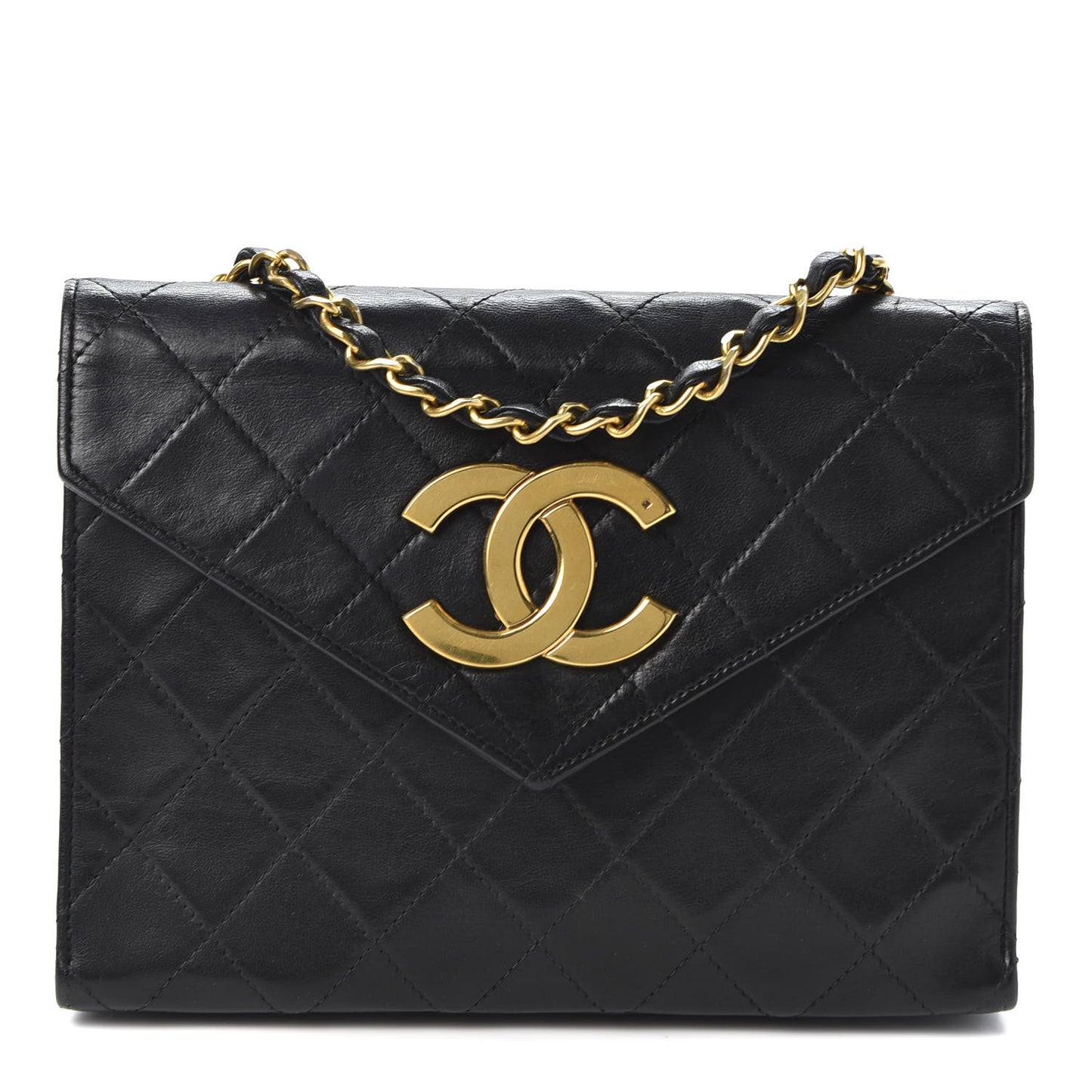 Lambskin Quilted Mini Square Flap Bag Black