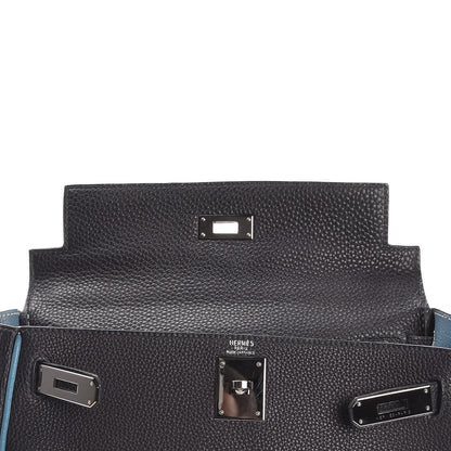 Hermes Togo Bi-Color Kelly Retourne 28 Indigo Blue Jean 15 of 64
