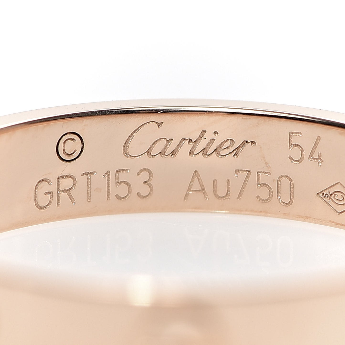 18K Pink Gold 3.5mm LOVE Wedding Band Ring 54 6.75