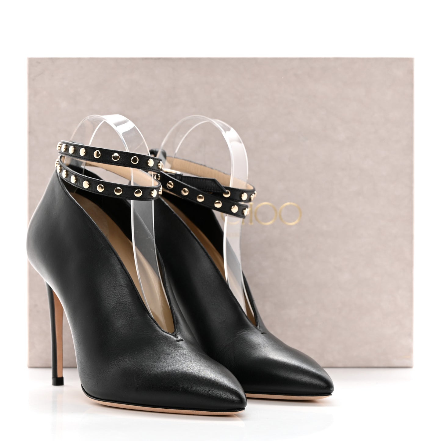 Shiny Calfskin Lark 100 Pumps 36 Black