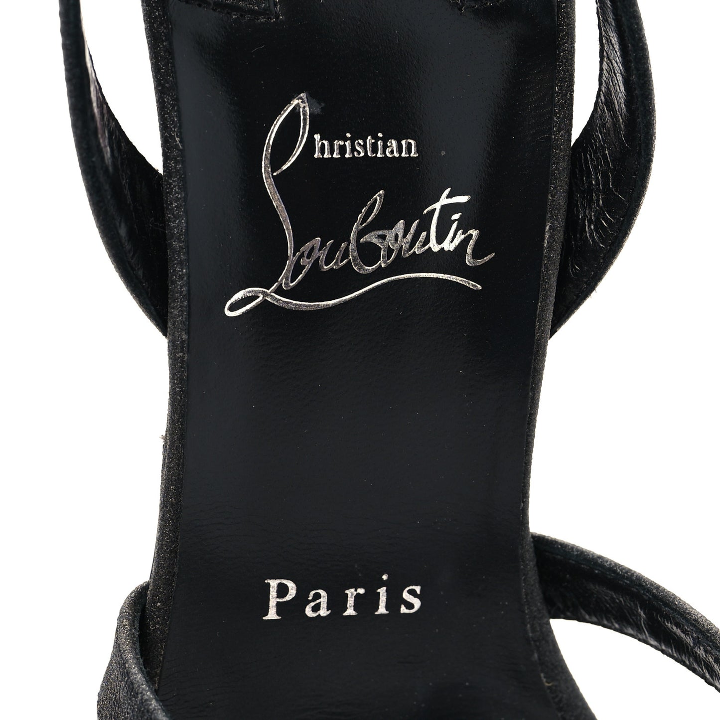 Glitter Calfskin Emilie 100 Slingback Sandals 39 Black