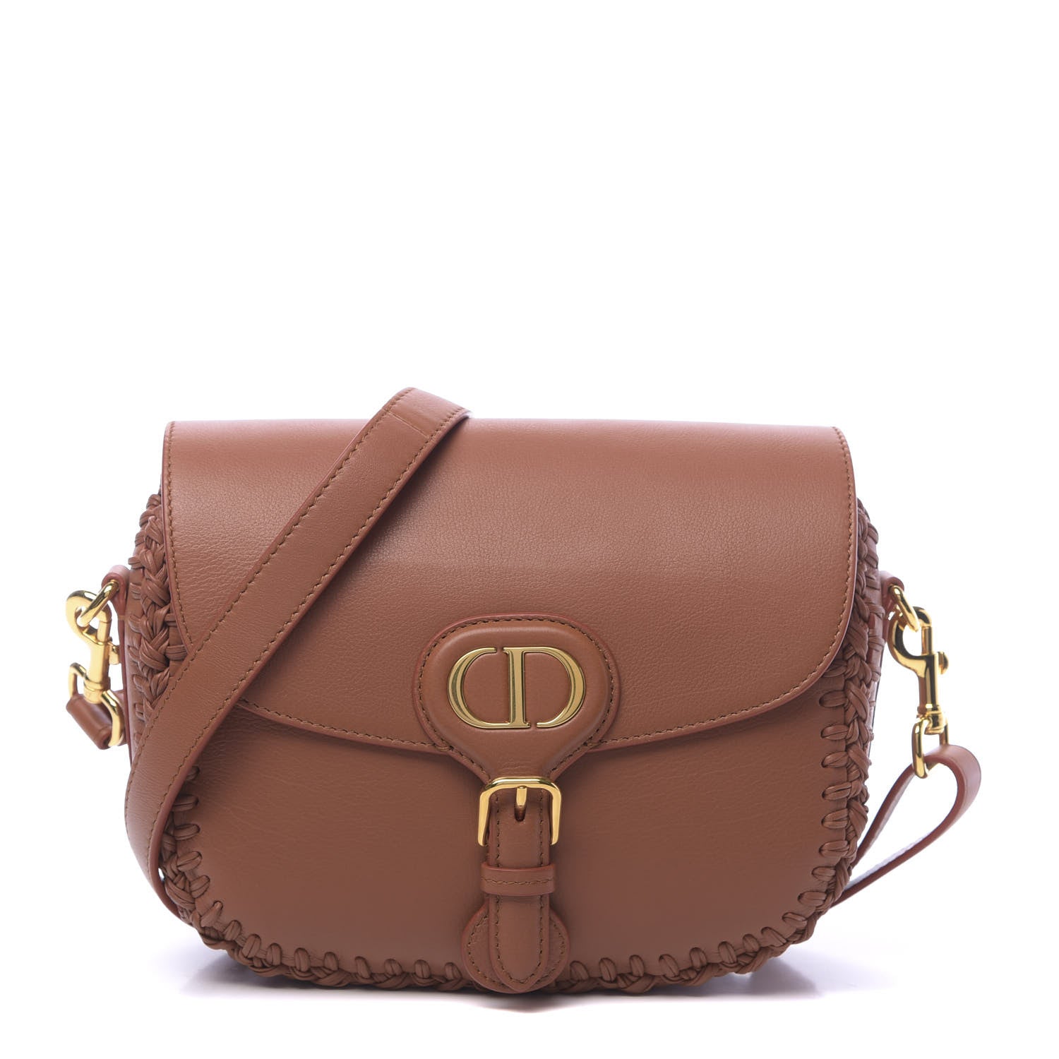Christian Dior Grained Calfskin Medium Whipstitched Bobby Bag Dark Tan 1 of 9
