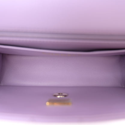 Chanel Lambskin Quilted Mini Top Handle Rectangular Flap Light Purple 5 of 11