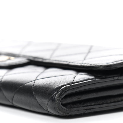 Chanel Lambskin Quilted Large Gusset Flap Wallet Black 10 of 24