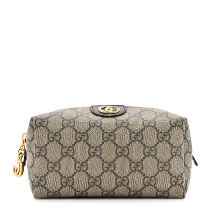 Gucci Soft GG Supreme Monogram Calfskin Medium Ophidia Cosmetic Case Beige Ebony New Acero 1 of 7