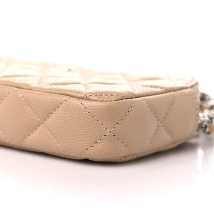 Chanel Caviar Quilted Small Clutch With Chain Beige 12 of 14