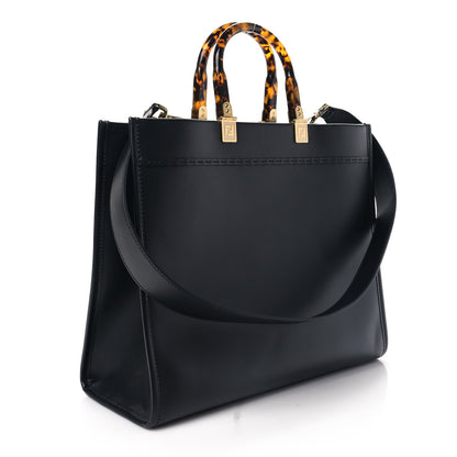 Fendi Vitello King Plexiglass Medium Fendi Sunshine Shopper Tote Black 3 of 8