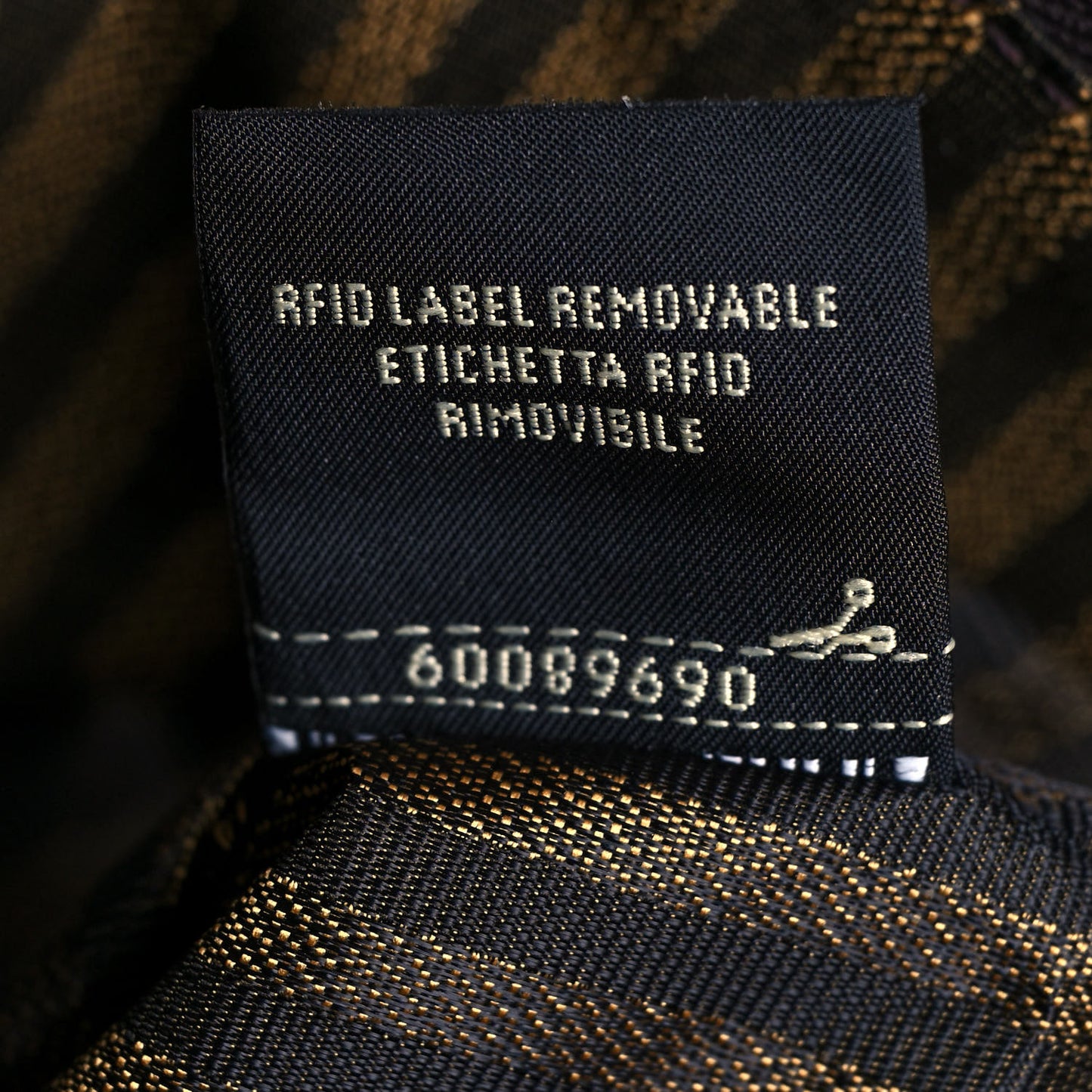 X SARAH COLEMAN Fabric Jacquard Vitello King FF Vertigo Medium Flat Pouch Tobacco Moro Black
