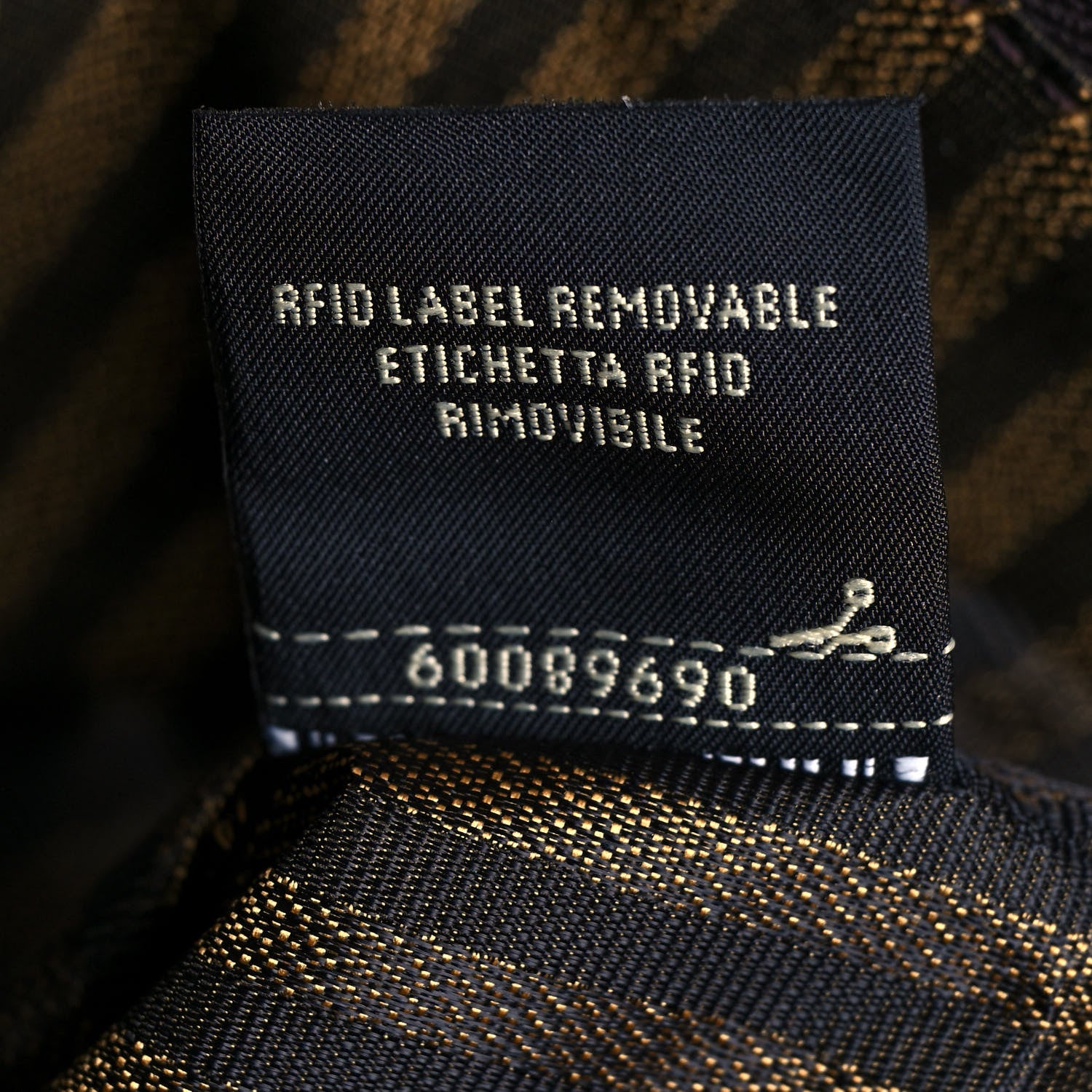 Fendi X SARAH COLEMAN Fabric Jacquard Vitello King FF Vertigo Medium Flat Pouch Tobacco Moro Black 7 of 14