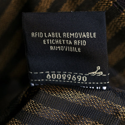 Fendi X SARAH COLEMAN Fabric Jacquard Vitello King FF Vertigo Medium Flat Pouch Tobacco Moro Black 7 of 14