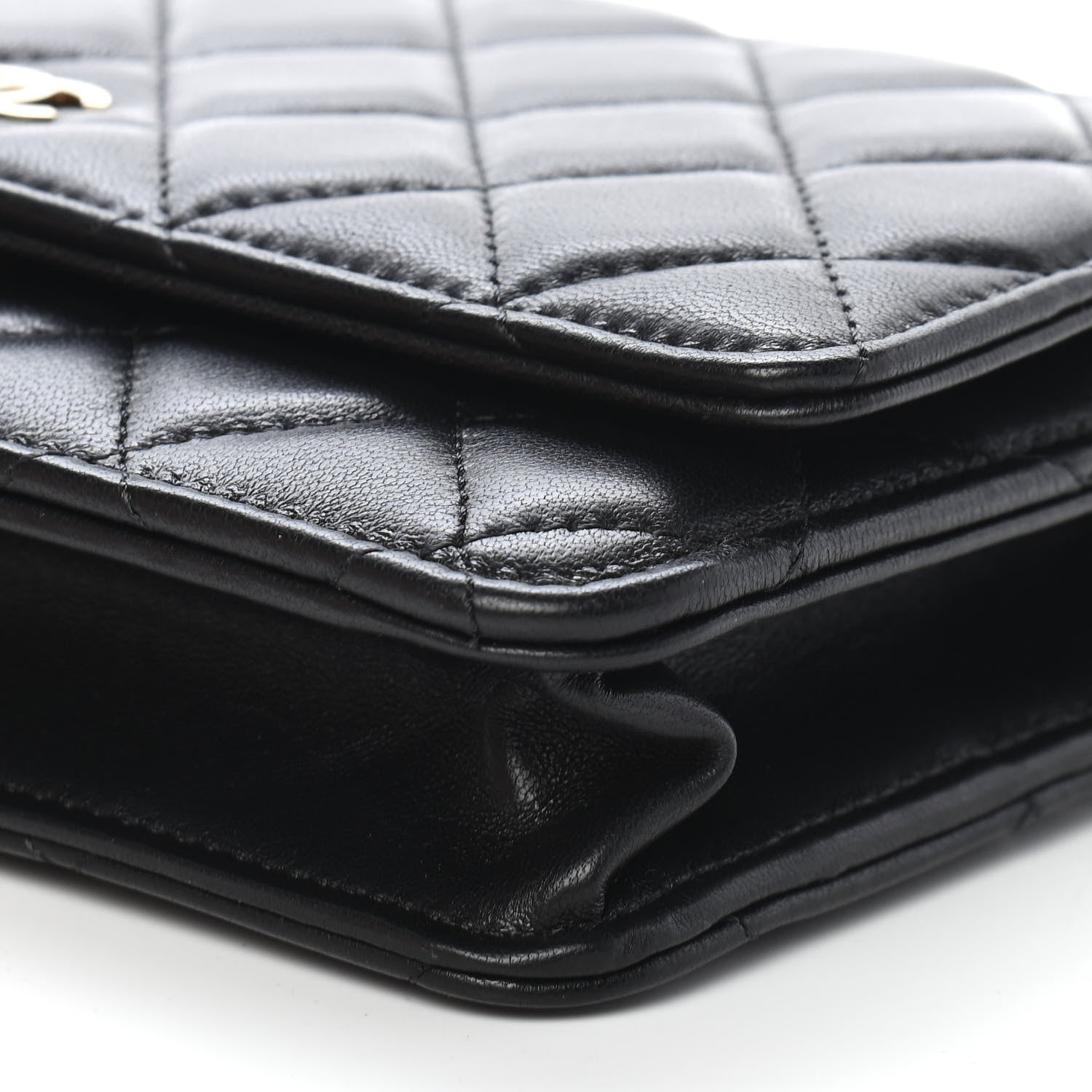 Chanel Lambskin Quilted Wallet On Chain WOC Black 10 of 10