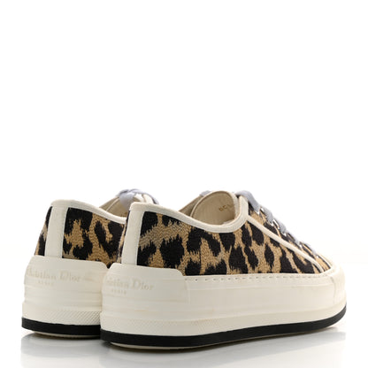 Christian Dior Canvas Leopard Embroidered Womens Walk N Dior Low Top Sneakers 38 Beige 4 of 8