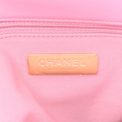Chanel Lambskin Quilted Maxi Chanel 19 Flap Dark Pink 6 of 9