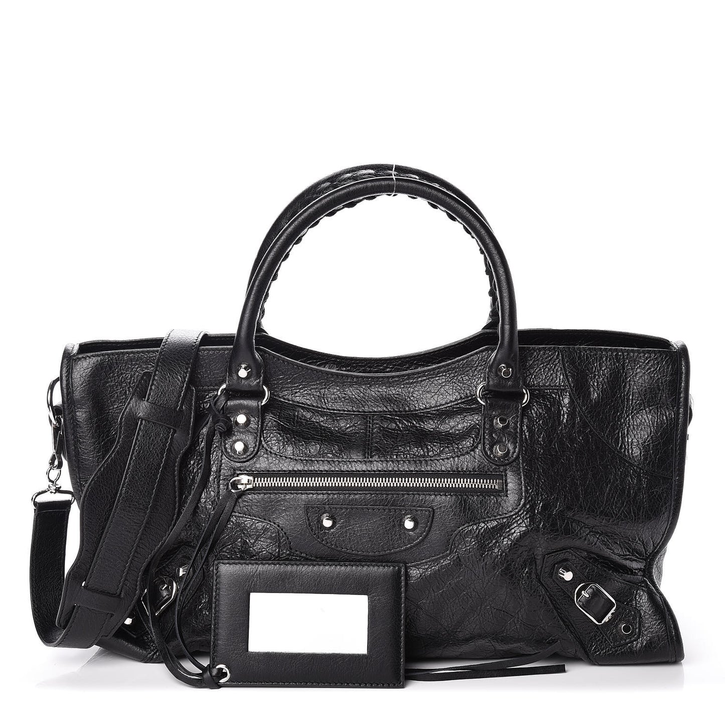 Agneau Classic Silver Hardware Part Time Black