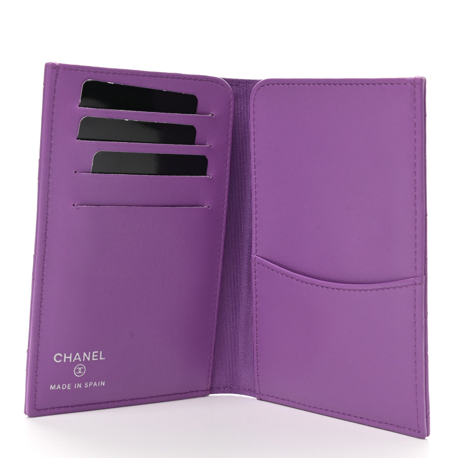 Chanel Lambskin Quilted Passport Holder Purple 5 of 7