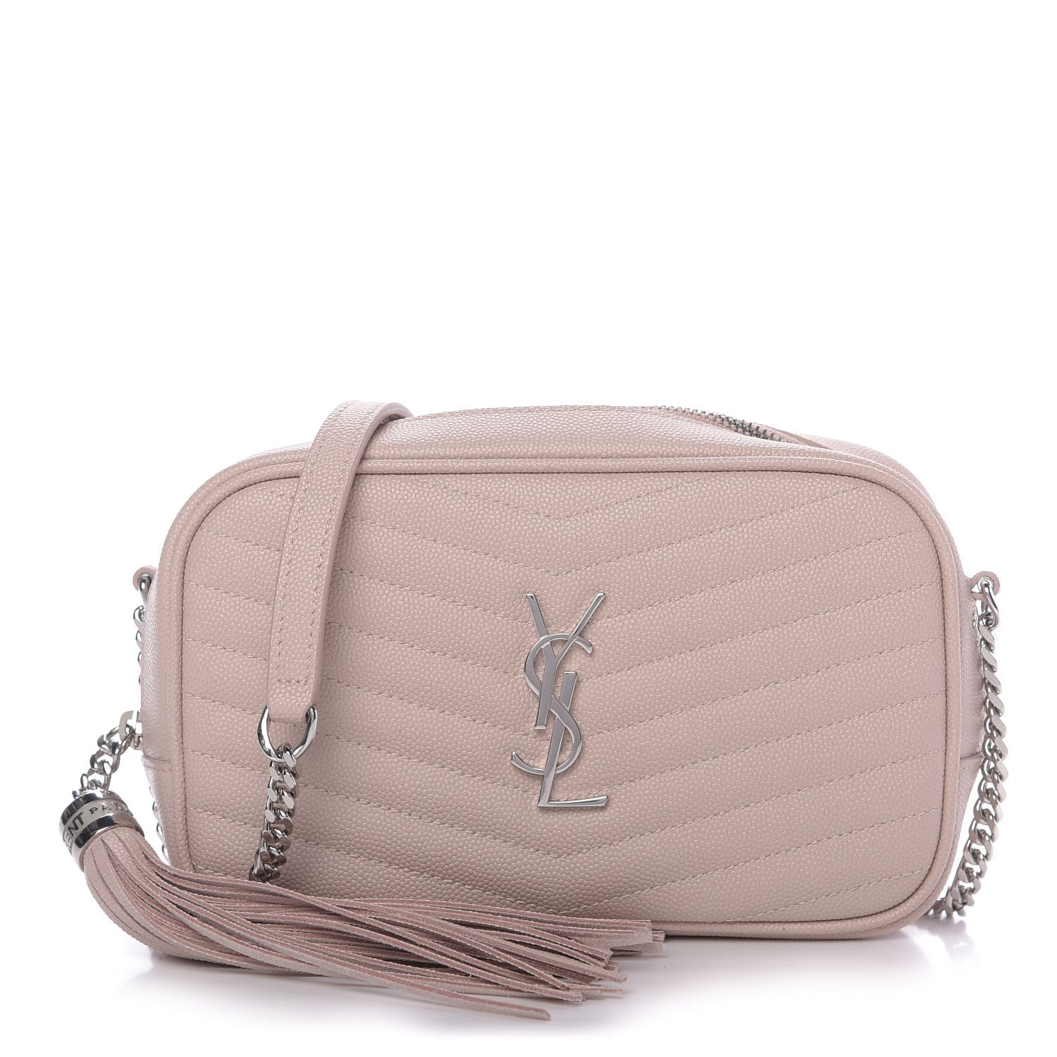 Saint Laurent Grain De Poudre Matelasse Monogram Mini Lou Camera Bag Marble Pink 1 of 10