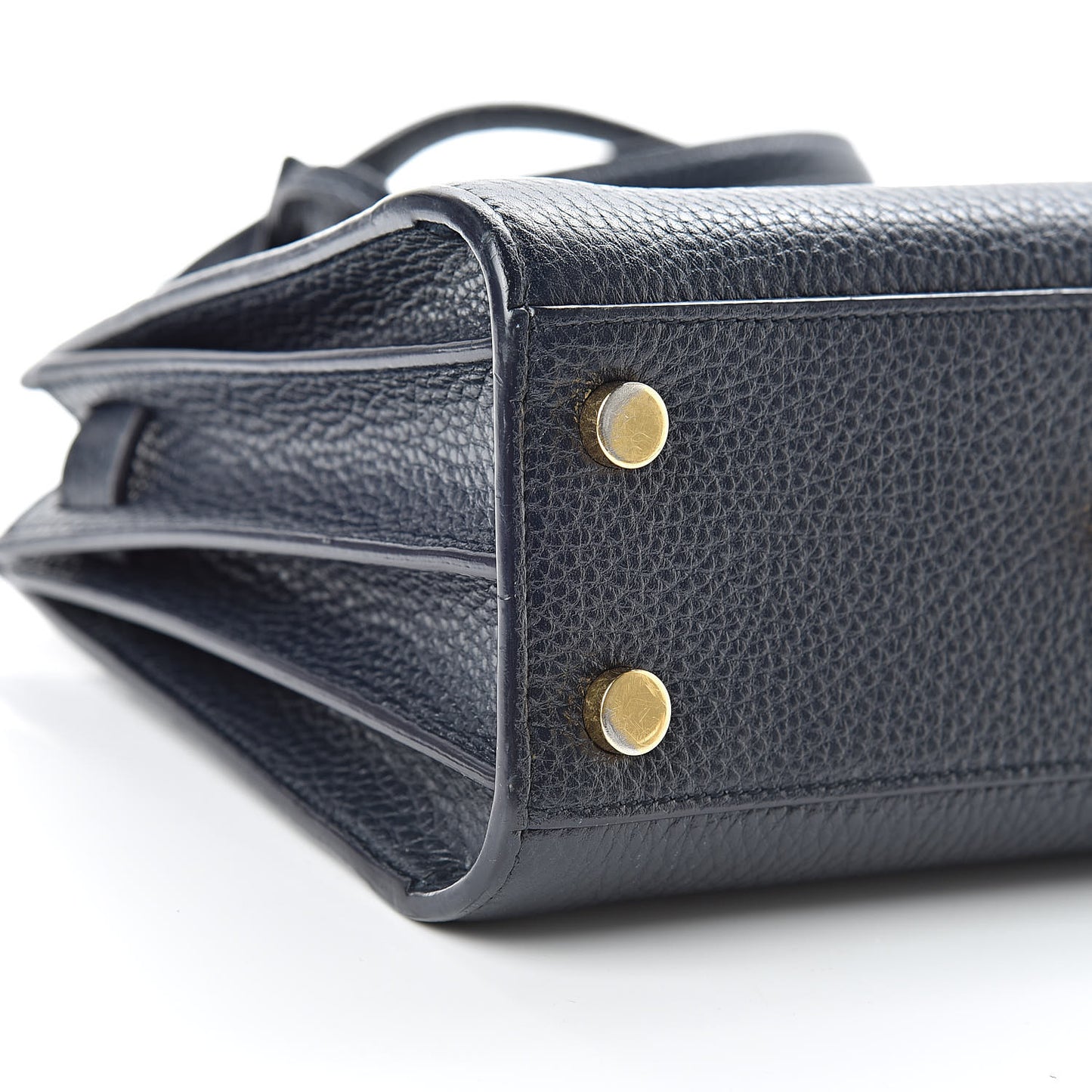 Grained Calfskin Nano Sac De Jour Marine