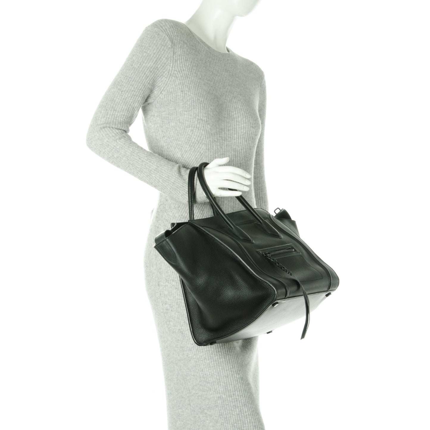 Supple Calfskin Medium Phantom Luggage Black