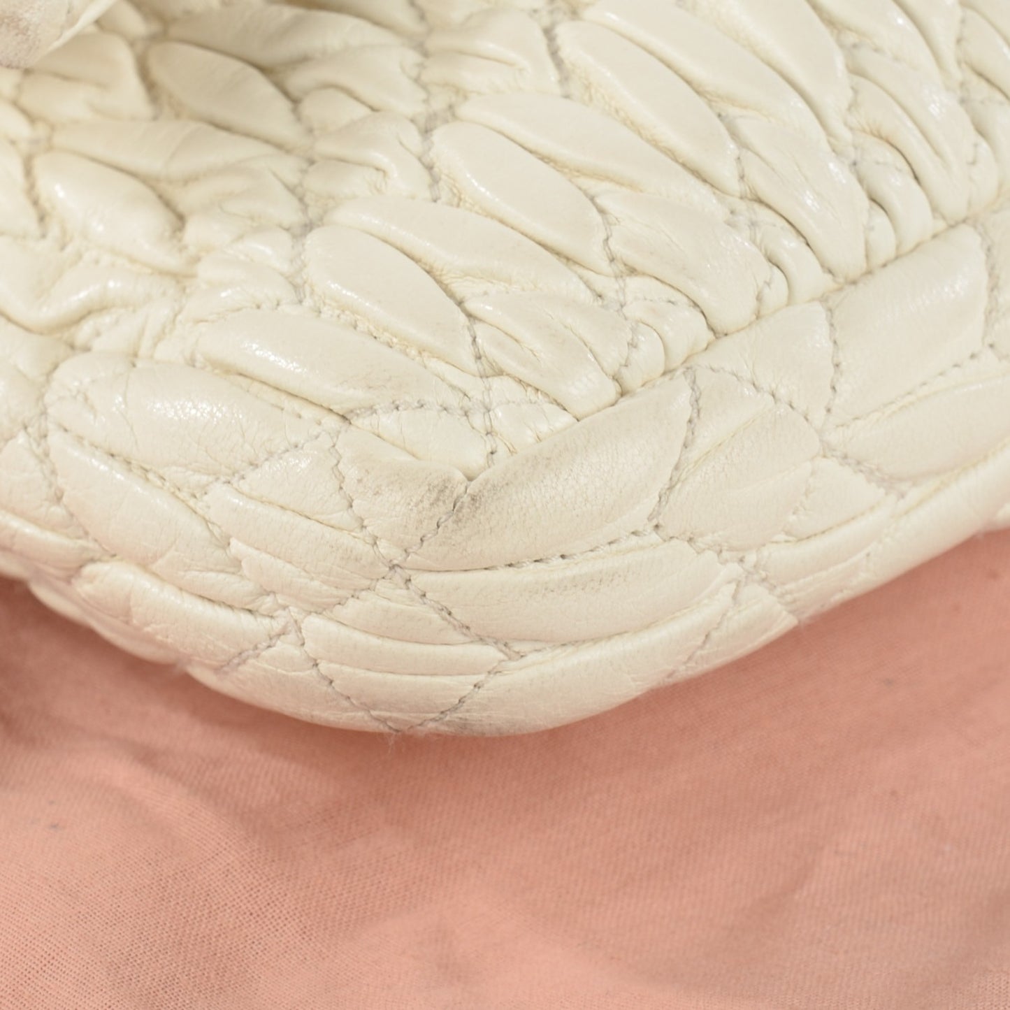 Nappa Matelasse Crystal Flap Clutch Bianco