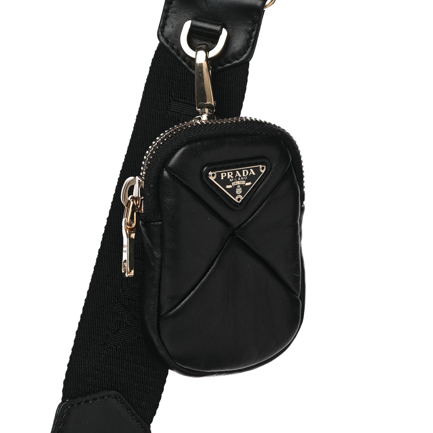 Prada Nappa Re-Nylon Triangle Quilted Patchwork System Flap Shoulder Bag Black 10 of 24
