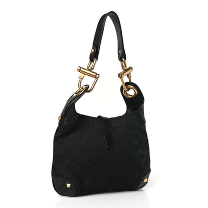 Gucci Monogram Mini Piston Lock Jackie O Hobo Black 3 of 9
