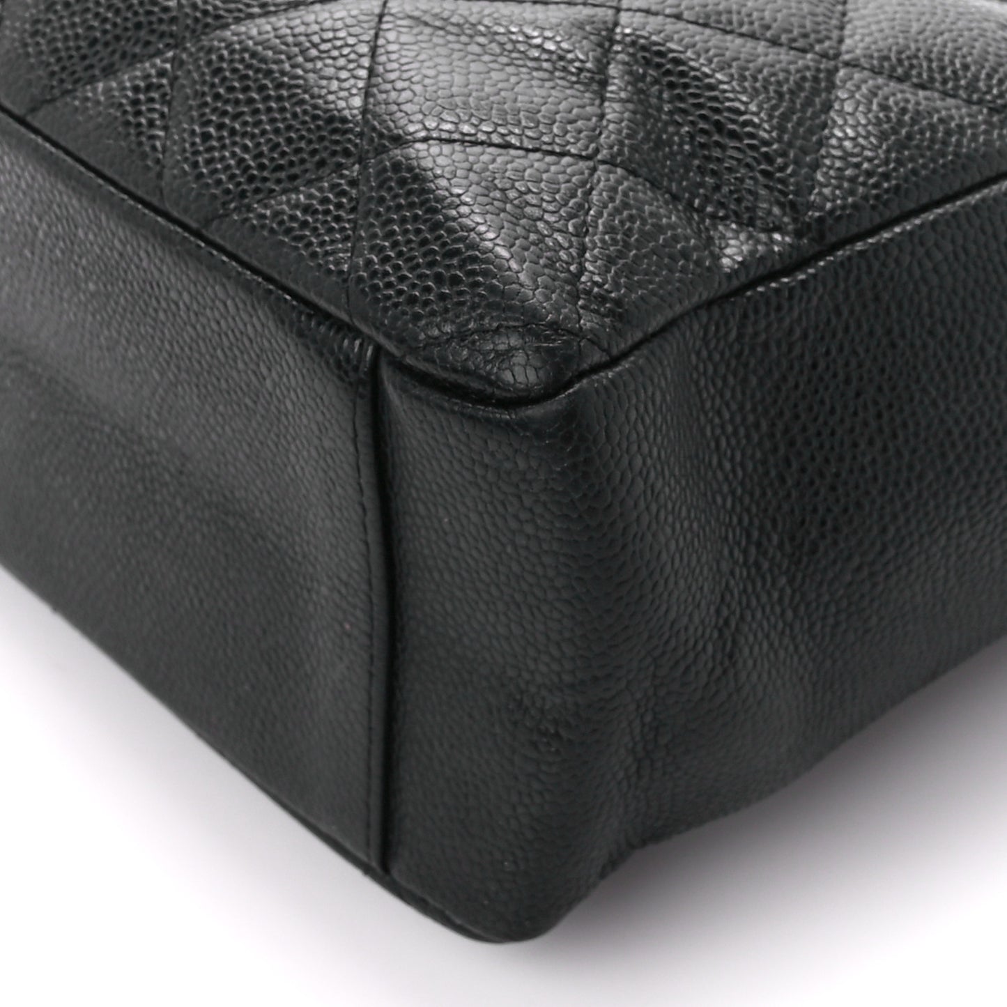 Caviar Quilted Petit Shopping Tote PST Black