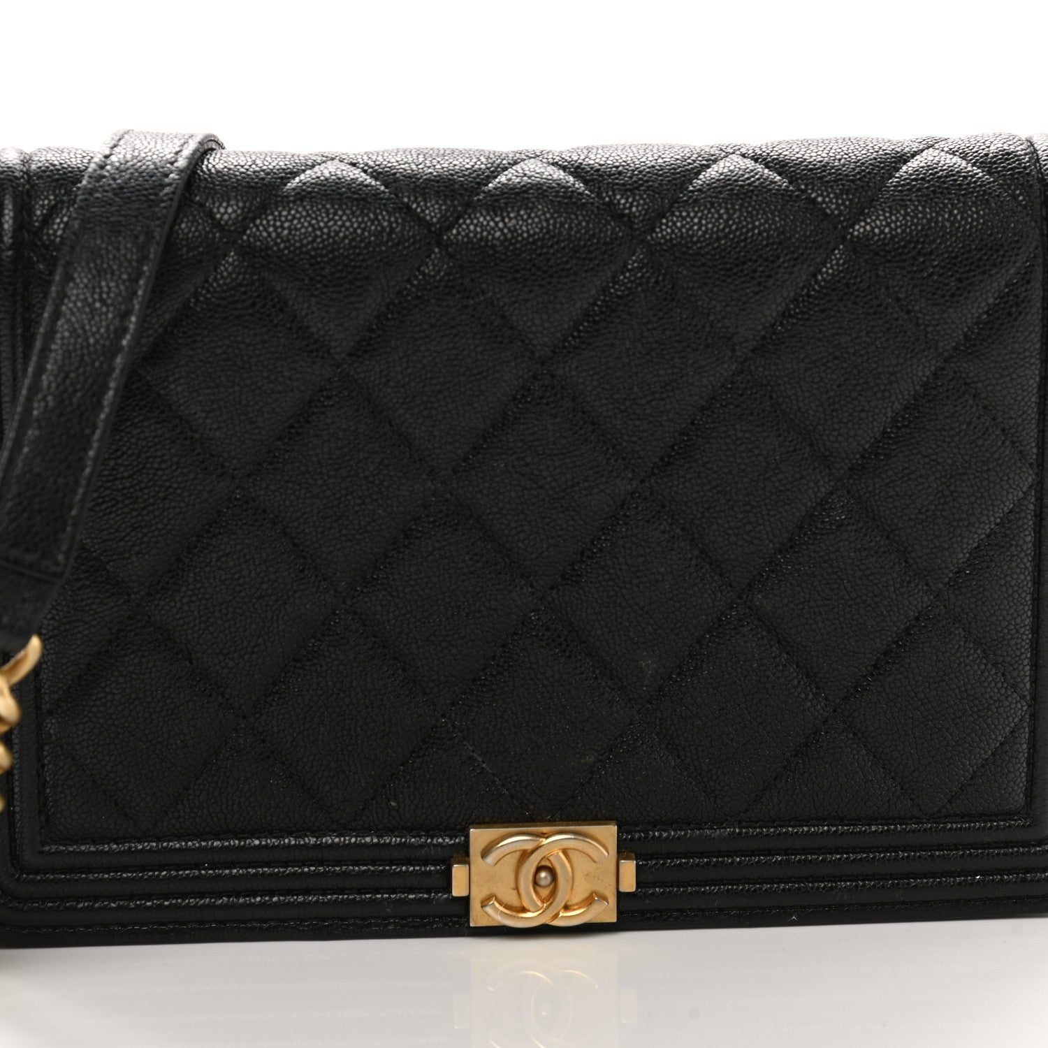 Chanel Caviar Quilted Boy Wallet On Chain WOC Black 17 of 29