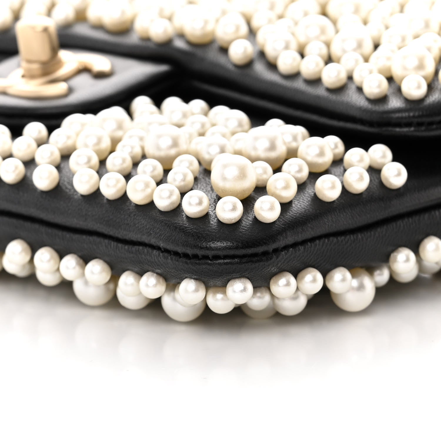 Chanel Lambskin Pearls Flap Black 10 of 13